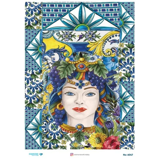 6047 Diamond Pirinç Dekopaj Kağıdı 30x42cm 6047 Diamond Pirinç Dekopaj Kağıdı 30x42cm