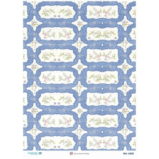 4305 Diamond Pirinç Dekopaj Kağıdı 30x42cm 4305 Diamond Pirinç Dekopaj Kağıdı 30x42cm