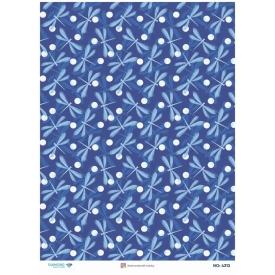 4312 Diamond Pirinç Dekopaj Kağıdı 30x42cm 4312 Diamond Pirinç Dekopaj Kağıdı 30x42cm