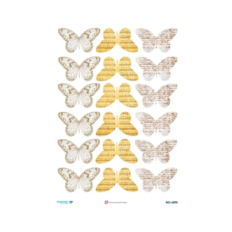 4870 Diamond Pirinç Dekopaj Kağıdı 30x42cm