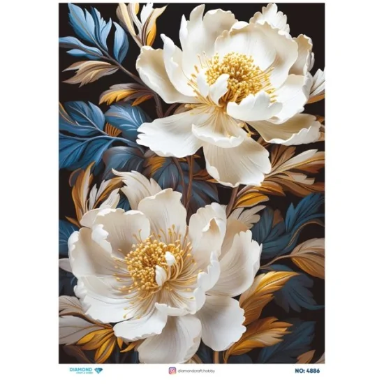 4886 Diamond Pirinç Dekopaj Kağıdı 30x42cm 4886 Diamond Pirinç Dekopaj Kağıdı 30x42cm