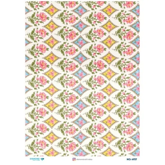 4937 Diamond Pirinç Dekopaj Kağıdı 30x42cm 4937 Diamond Pirinç Dekopaj Kağıdı 30x42cm