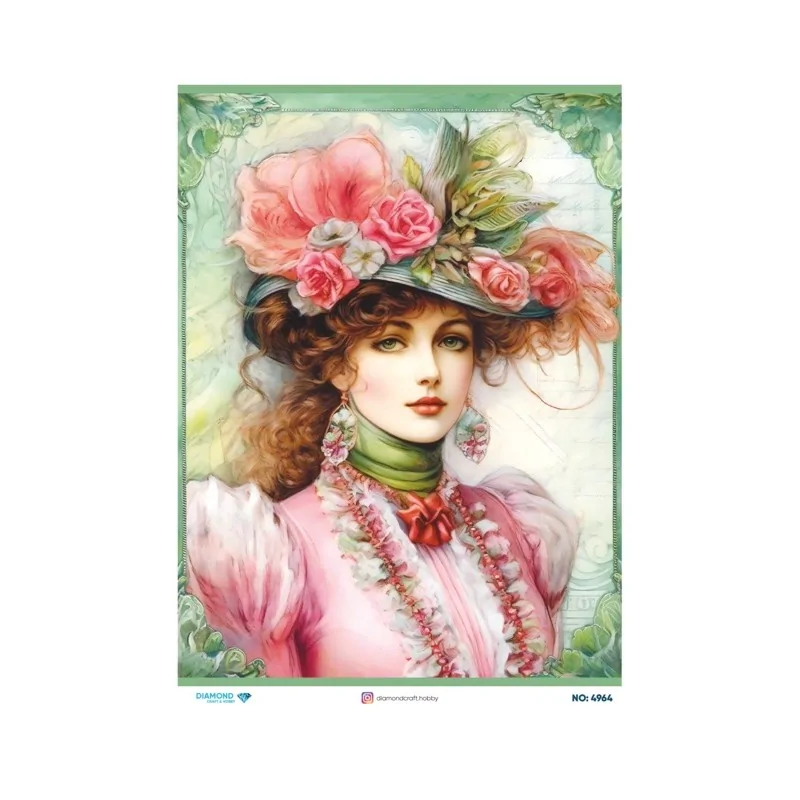 4964 Diamond Pirinç Dekopaj Kağıdı 30x42cm