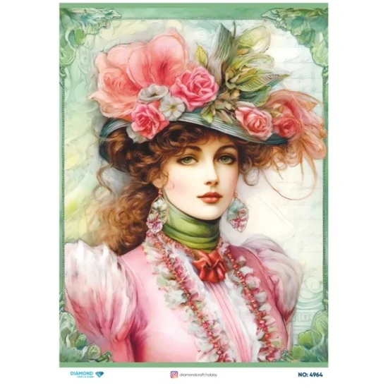 4964 Diamond Pirinç Dekopaj Kağıdı 30x42cm 4964 Diamond Pirinç Dekopaj Kağıdı 30x42cm