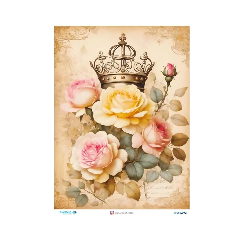 4972 Diamond Pirinç Dekopaj Kağıdı 30x42cm