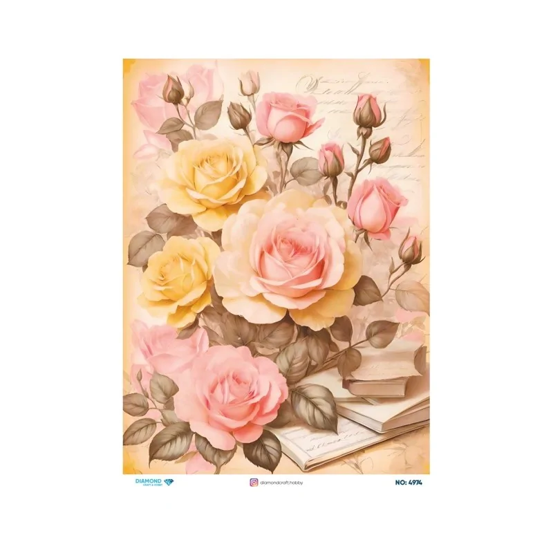 4974 Diamond Pirinç Dekopaj Kağıdı 30x42cm