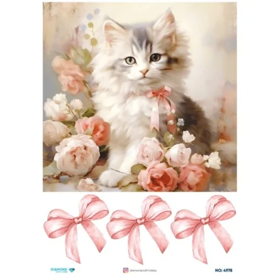 4978 Diamond Pirinç Dekopaj Kağıdı 30x42cm 4978 Diamond Pirinç Dekopaj Kağıdı 30x42cm