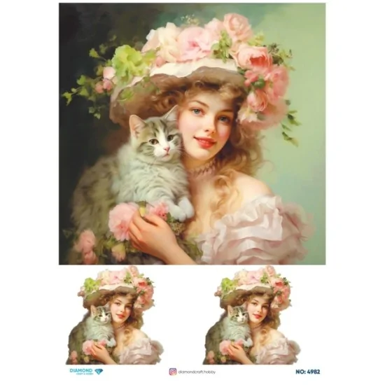 4982 Diamond Pirinç Dekopaj Kağıdı 30x42cm 4982 Diamond Pirinç Dekopaj Kağıdı 30x42cm