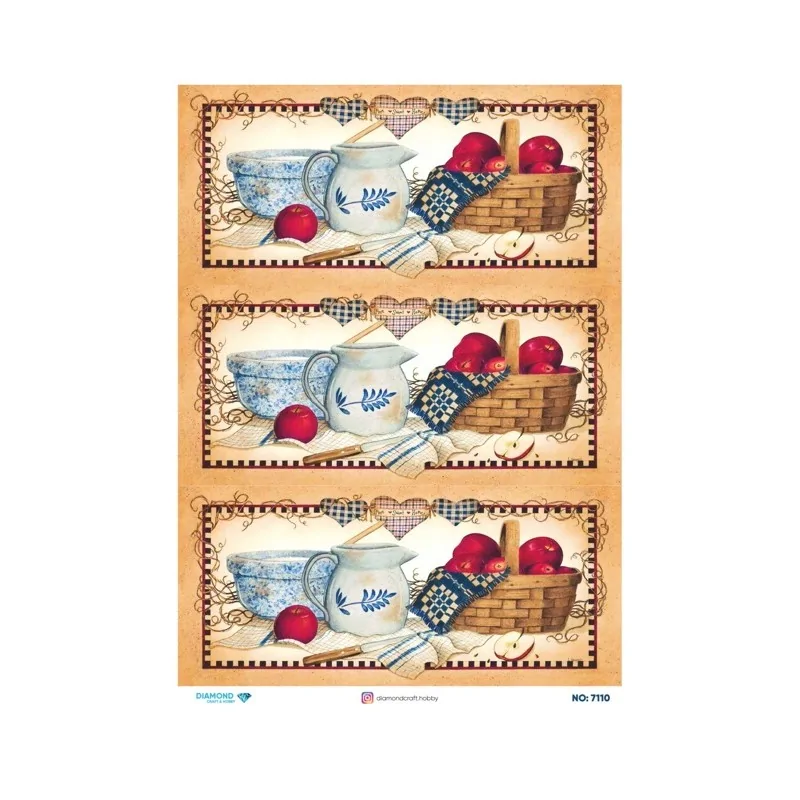 7110 Diamond Pirinç Dekopaj Kağıdı 30x42cm