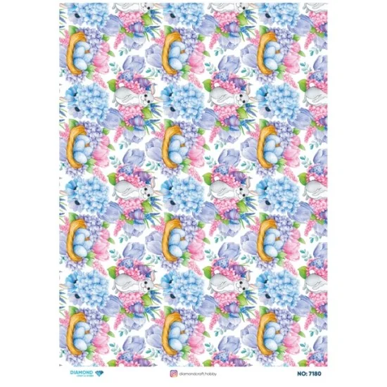7180 Diamond Pirinç Dekopaj Kağıdı 30x42cm 7180 Diamond Pirinç Dekopaj Kağıdı 30x42cm