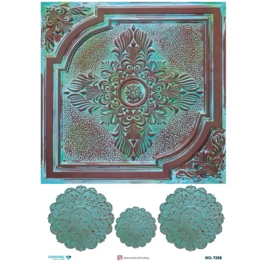 7258 Diamond Pirinç Dekopaj Kağıdı 30x42cm 7258 Diamond Pirinç Dekopaj Kağıdı 30x42cm