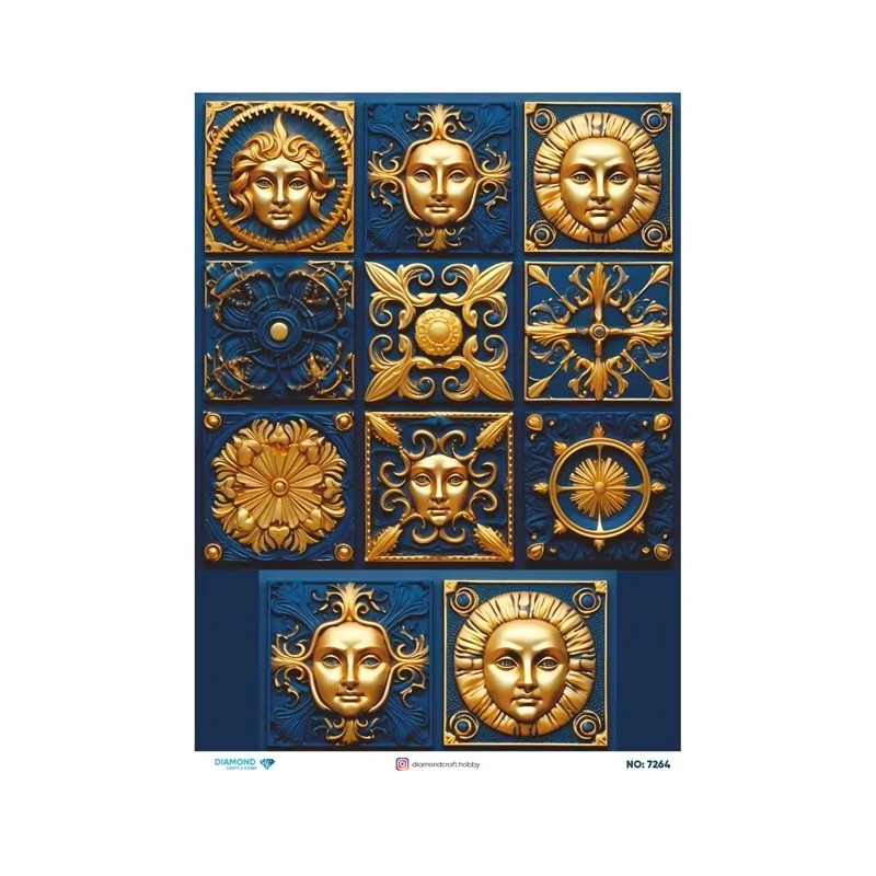 7264 Diamond Pirinç Dekopaj Kağıdı 30x42cm