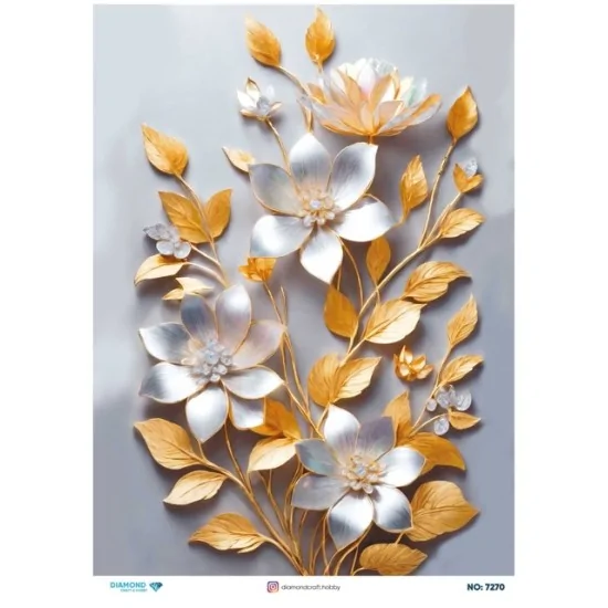 7270 Diamond Pirinç Dekopaj Kağıdı 30x42cm 7270 Diamond Pirinç Dekopaj Kağıdı 30x42cm