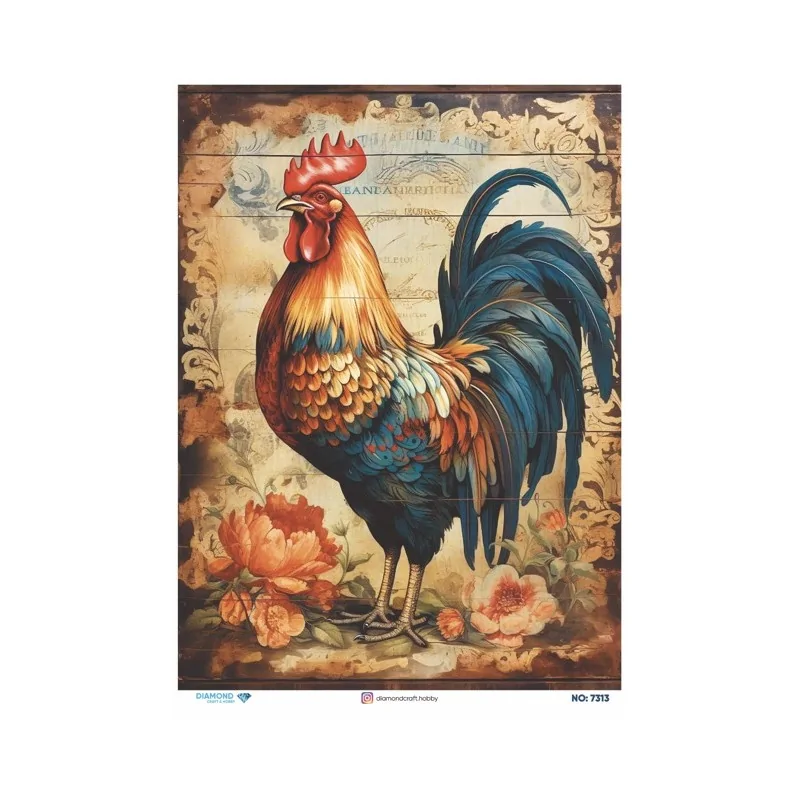 7313 Diamond Pirinç Dekopaj Kağıdı 30x42cm