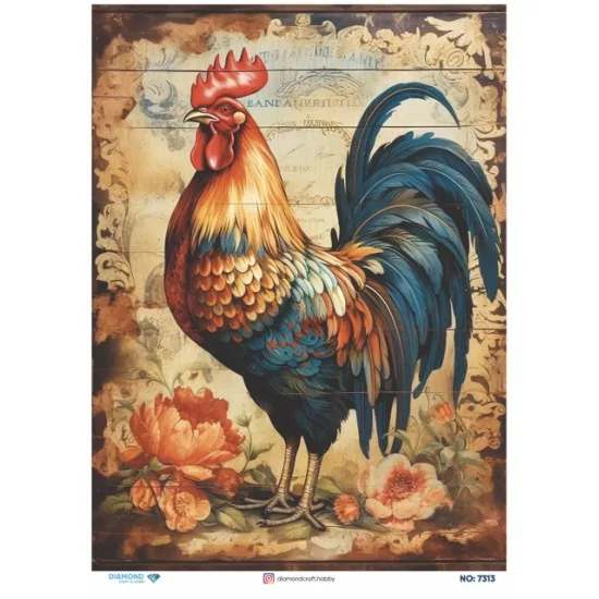 7313 Diamond Pirinç Dekopaj Kağıdı 30x42cm
