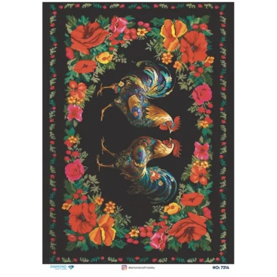 7314 Diamond Pirinç Dekopaj Kağıdı 30x42cm