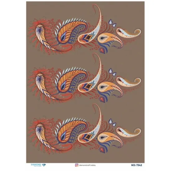 7342 Diamond Pirinç Dekopaj Kağıdı 30x42cm 7342 Diamond Pirinç Dekopaj Kağıdı 30x42cm