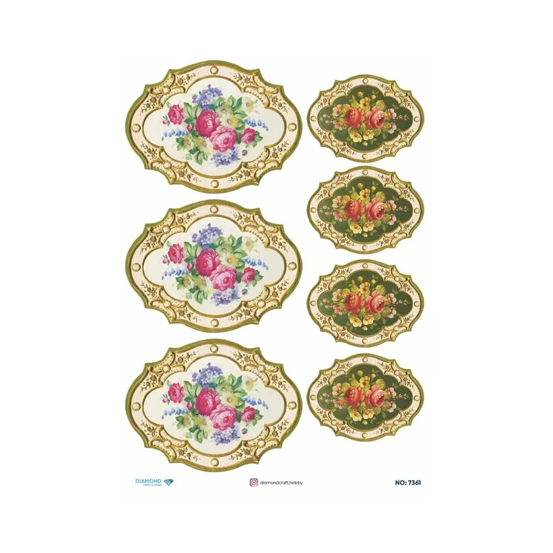 7361 Diamond Pirinç Dekopaj Kağıdı 30x42cm