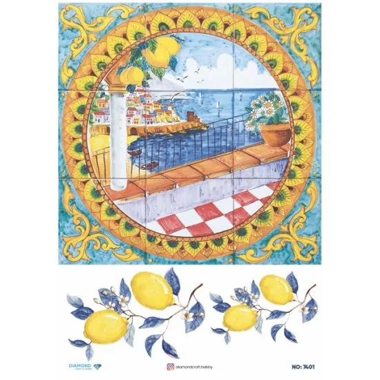 7401 Diamond Pirinç Dekopaj Kağıdı 30x42cm 7401 Diamond Pirinç Dekopaj Kağıdı 30x42cm