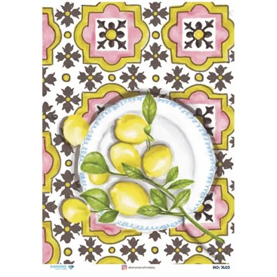 7403 Diamond Pirinç Dekopaj Kağıdı 30x42cm 7403 Diamond Pirinç Dekopaj Kağıdı 30x42cm