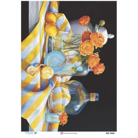 7420 Diamond Pirinç Dekopaj Kağıdı 30x42cm 7420 Diamond Pirinç Dekopaj Kağıdı 30x42cm
