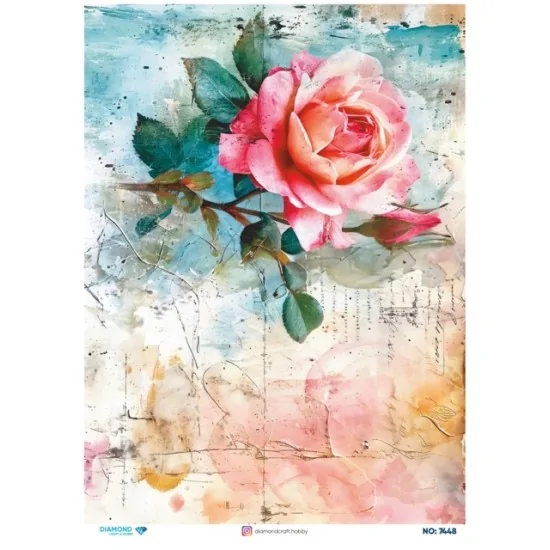 7448 Diamond Pirinç Dekopaj Kağıdı 30x42cm 7448 Diamond Pirinç Dekopaj Kağıdı 30x42cm