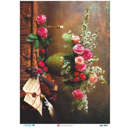 7473 Diamond Pirinç Dekopaj Kağıdı 30x42cm 7473 Diamond Pirinç Dekopaj Kağıdı 30x42cm