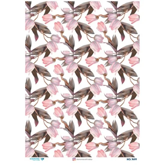 7499 Diamond Pirinç Dekopaj Kağıdı 30x42cm 7499 Diamond Pirinç Dekopaj Kağıdı 30x42cm