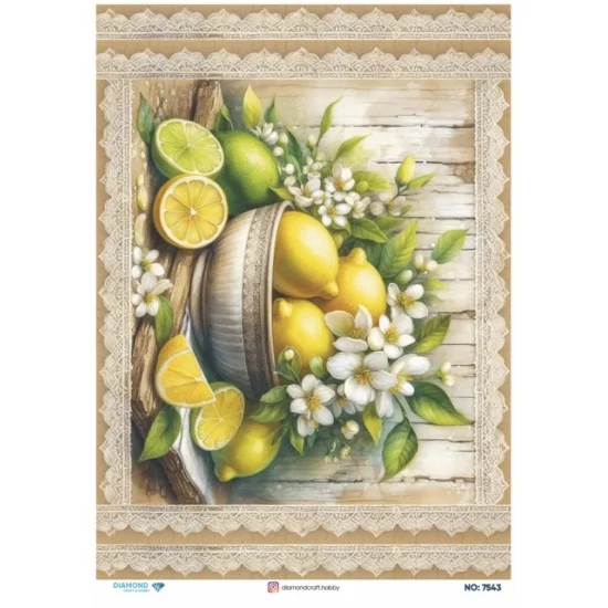 7543 Diamond Pirinç Dekopaj Kağıdı 30x42cm 7543 Diamond Pirinç Dekopaj Kağıdı 30x42cm