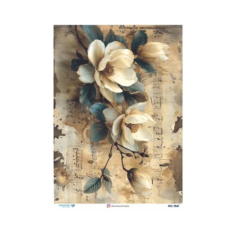 7567 Diamond Pirinç Dekopaj Kağıdı 30x42cm