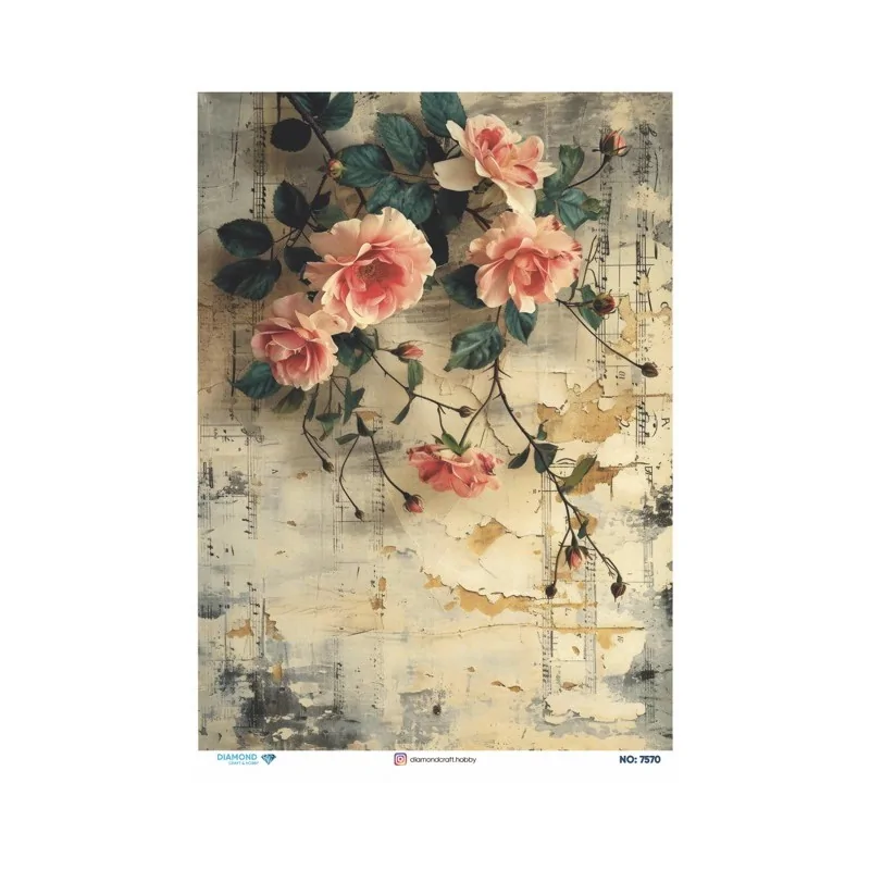 7570 Diamond Pirinç Dekopaj Kağıdı 30x42cm