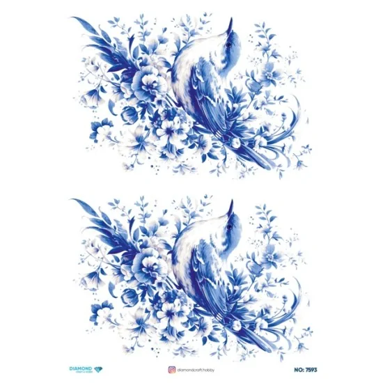 7593 Diamond Pirinç Dekopaj Kağıdı 30x42cm 7593 Diamond Pirinç Dekopaj Kağıdı 30x42cm