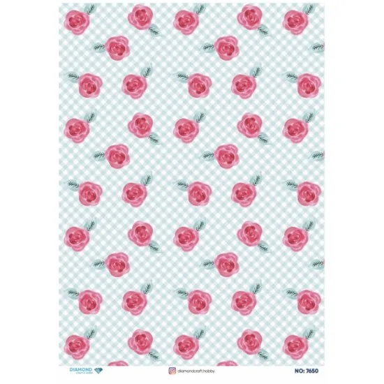 7650 Diamond Pirinç Dekopaj Kağıdı 30x42cm