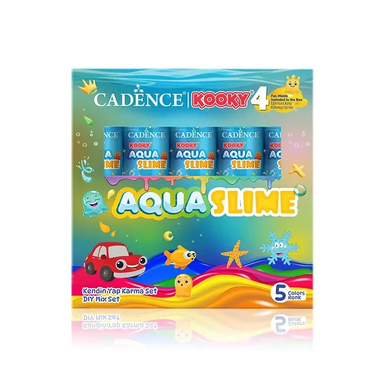 Cadence Kooky Aqua Slime Kendin Yap Karma Set 5X90ML | Evimde Hobi