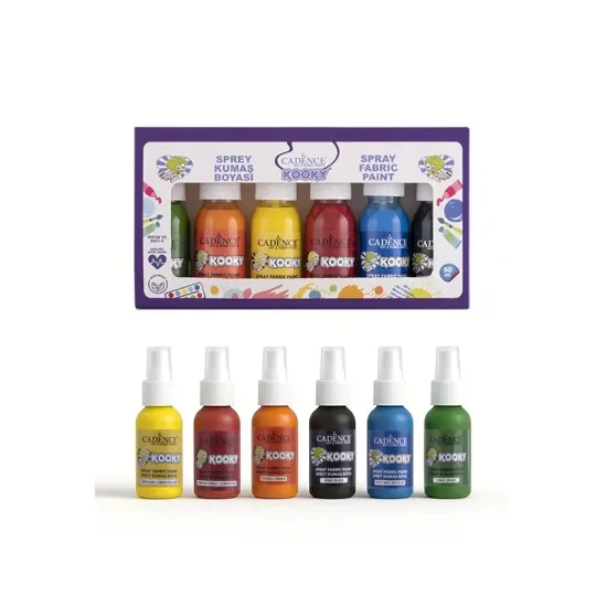Kooky 6'lı Sprey Kumaş Boya Seti 50ML Kooky 6'lı Sprey Kumaş Boya Seti 50ML