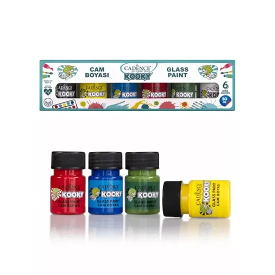 Kooky 6'lı Cam Boyası Seti 30ML Kooky 6'lı Cam Boyası Seti 30ML