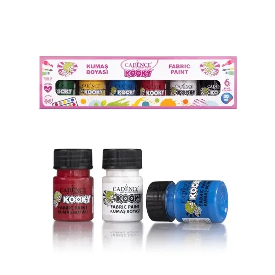 Kooky 6'lı Kumaş Boyası Seti 30ML Kooky 6'lı Kumaş Boyası Seti 30ML