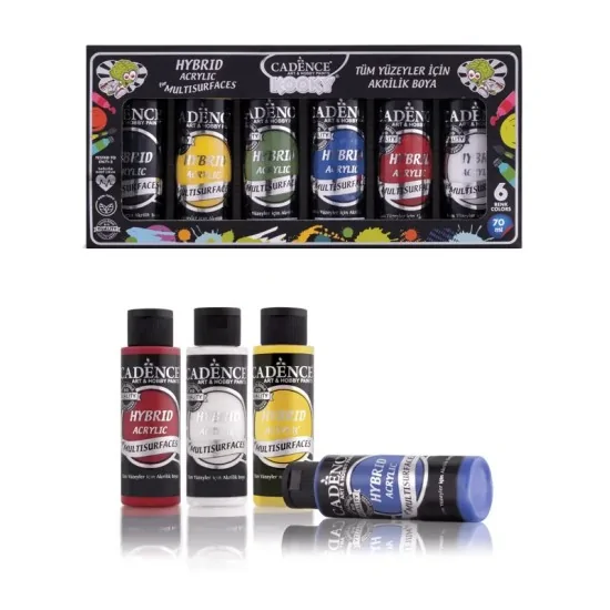 Kooky 6'lı Hibrit Multisurface Akrilik Boya Seti 70ML Kooky 6'lı Hibrit Multisurface Akrilik Boya Seti 70ML