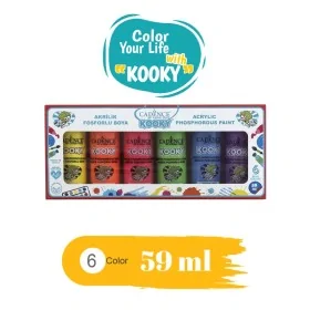 Kooky 6'lı Fosforlu Akrilik Boya Seti 59ML
