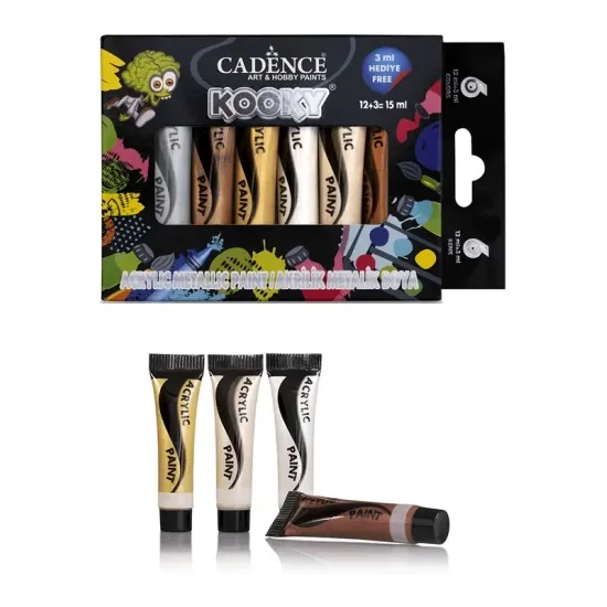 Kooky 6'lı Akrilik Metalik Boya Seti 15ML Kooky 6'lı Akrilik Metalik Boya Seti 15ML