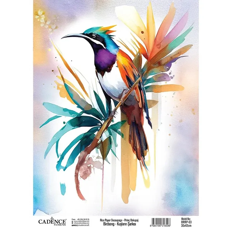 Model BRRP03 Kuşların Şarkısı Pirinç Dekopaj Kağıdı 30x42cm