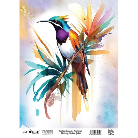 Model BRRP03 Kuşların Şarkısı Pirinç Dekopaj Kağıdı 30x42cm Model BRRP03 Kuşların Şarkısı Pirinç Dekopaj Kağıdı 30x42cm