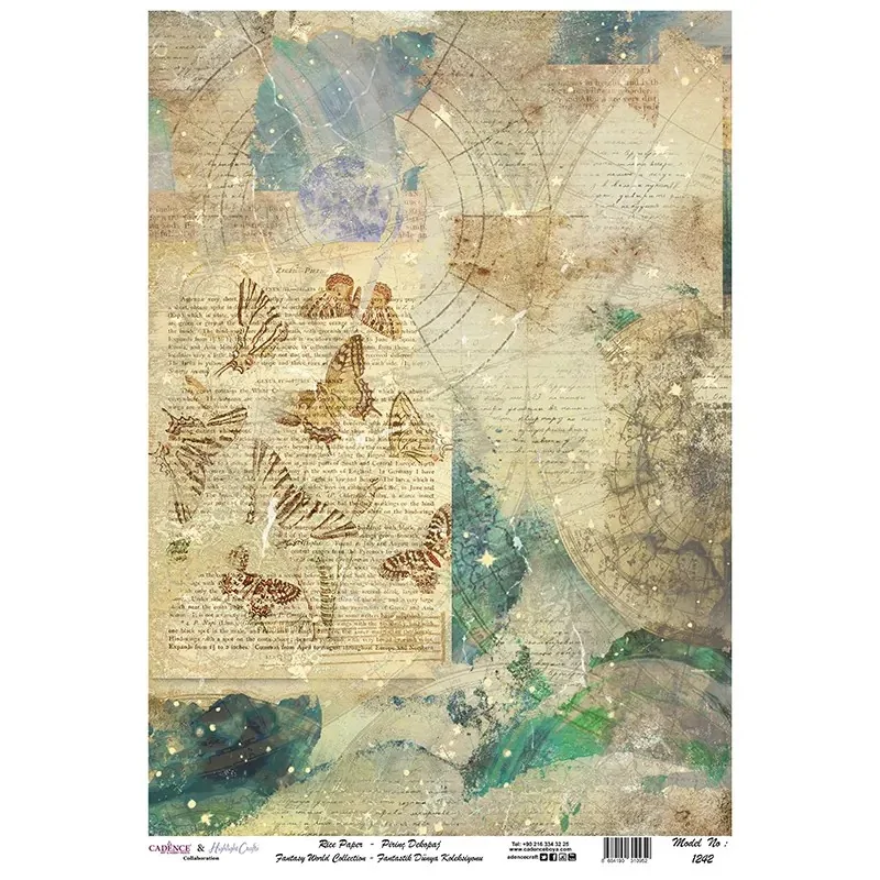 Model 1242 Fantastik Dünya Koleksiyonu Cadence Pirinç Dekopaj Kağıdı 30X42cm