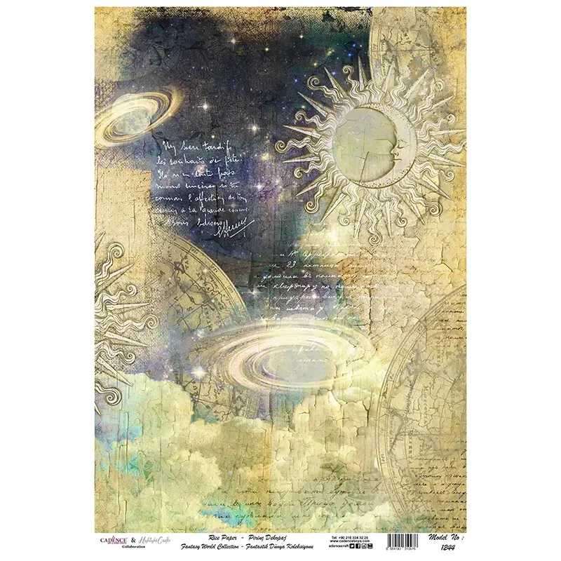 Model 1244 Fantastik Dünya Koleksiyonu Cadence Pirinç Dekopaj Kağıdı 30X42cm