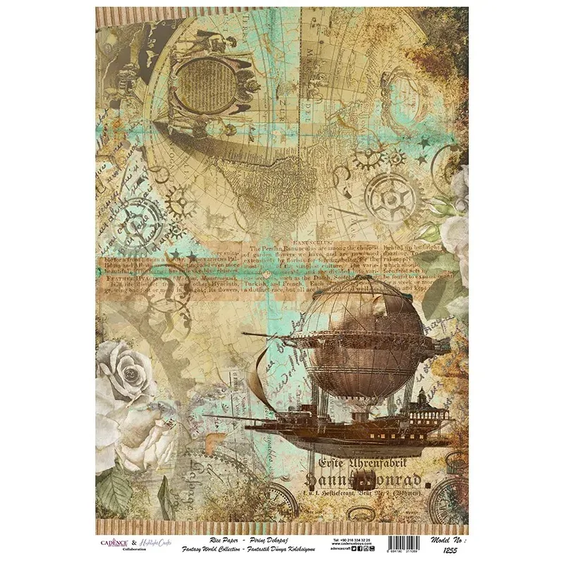 Model 1255 Fantastik Dünya Koleksiyonu Cadence Pirinç Dekopaj Kağıdı 30X42cm