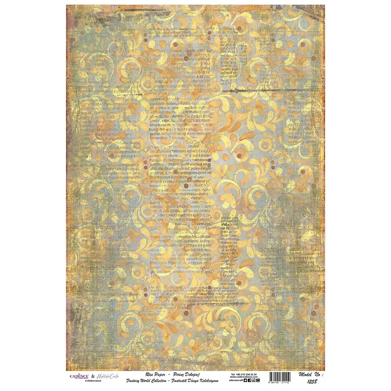 Model 1258 Fantastik Dünya Koleksiyonu Cadence Pirinç Dekopaj Kağıdı 30X42cm
