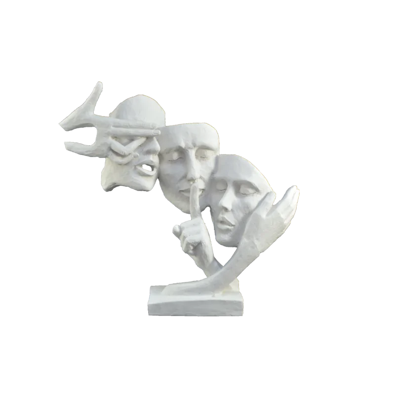 HYK08 Görmedim Duymadım Bilmiyorum Mask Büyük Ham Polyester Obje