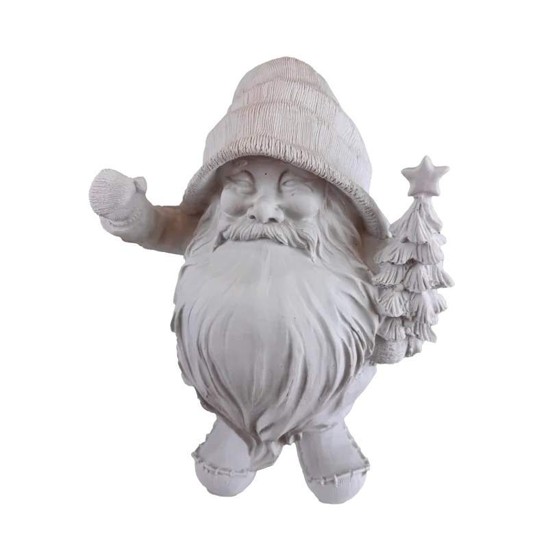 HYK1233 Çam Ağaçlı Cüce Noel Baba Ham Polyester Obje