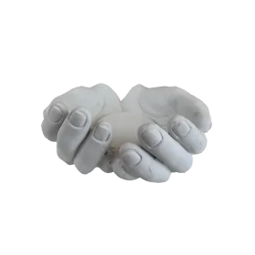 HYK1234 Avcu Açık Eller Mumluk Ham Polyester Obje