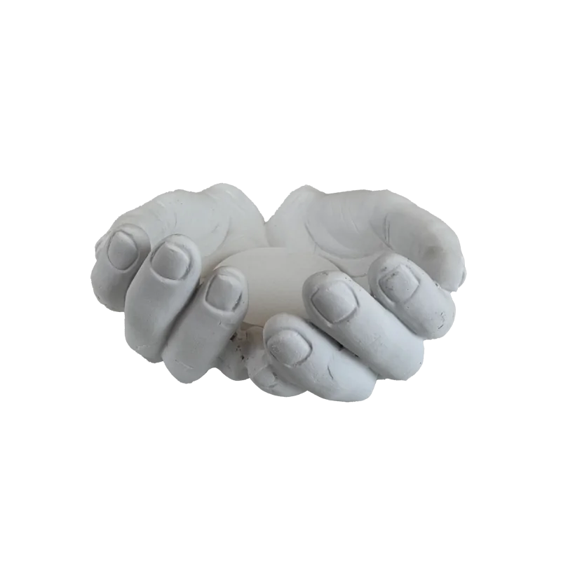 HYK1234 Avcu Açık Eller Mumluk Ham Polyester Obje